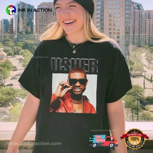 Rapper Usher Retro 90s Graphic T-shirt