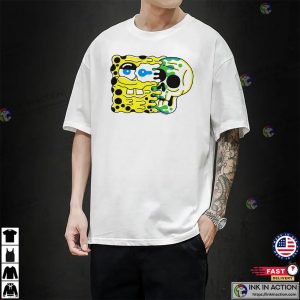 SPONGEBOB SQUAREPANTS CARTOON SKULL Graphic Tee 1