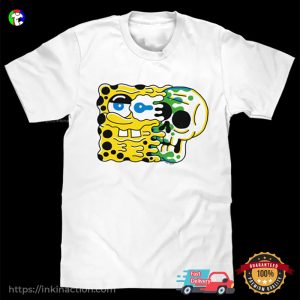 SPONGEBOB SQUAREPANTS CARTOON SKULL Graphic Tee