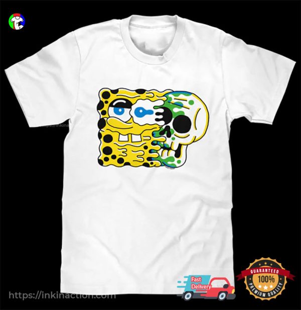 SPONGEBOB SQUAREPANTS CARTOON SKULL Graphic Tee