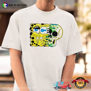 SPONGEBOB SQUAREPANTS CARTOON SKULL Graphic Tee 3