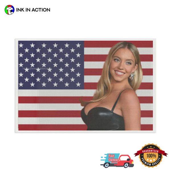 Sexy Sydney Sweeney USA Flag