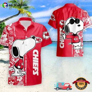 Snoopy Kansas City Chiefs Red Aloha Shirt