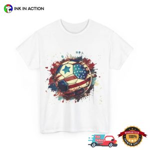 Soccer Ball USA Flag Paint Art Copa America 2024 T-shirt