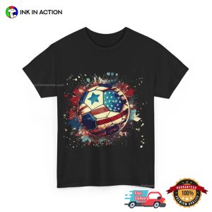 Soccer Ball USA Flag Paint Art Copa America 2024 T shirt 2