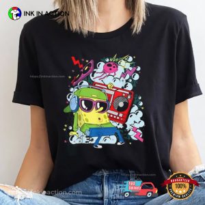 Spongebob With Boombox Hip Hop Graphic Unisex T shirt 1