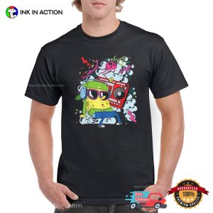 Spongebob With Boombox Hip Hop Graphic Unisex T shirt 2