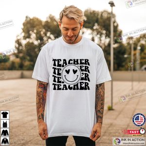 Teacher Happy Face funny teacher t shirts 3