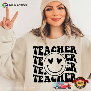 Teacher Happy Face Funny Teacher T-shirts