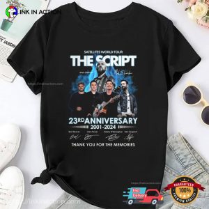 The Script Rock Band 23rd Anniversary Signatures T shirt 3