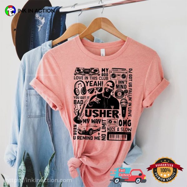 Usher Pop Music Concert Hits Comfort Colors T-shirt