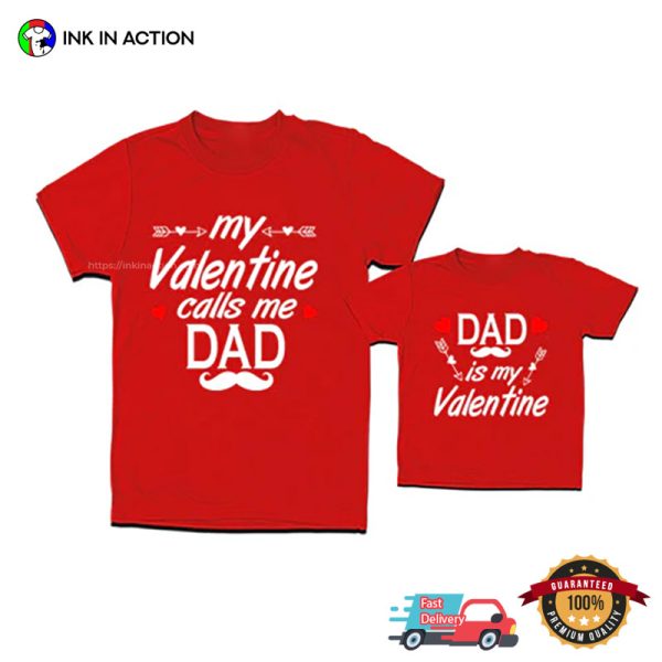 Valentine Dad And Kids Matching T-shirt