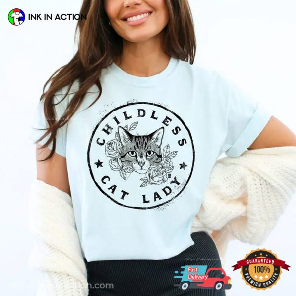 Vintage Childless Cat Lady, Against Fascism Shirt