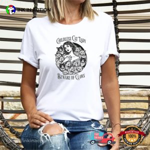 Vintage Childless Cat Lady, Beware Of Claws Shirt