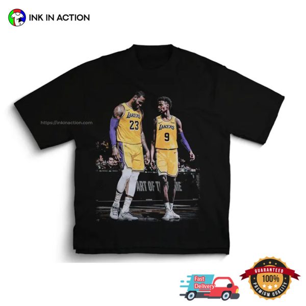 Vintage Lebron & Bronny James Number 23 And 9 Retro Style 90s Tee