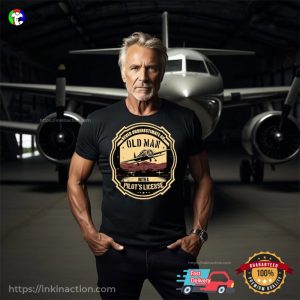 Vintage Old Man With A Pilot's License t shirts for pilots