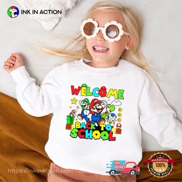 Welcome Back To School Super Mario Bros Kid Tee