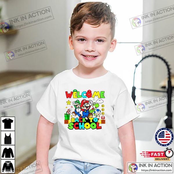 Welcome Back To School Super Mario Bros Kid Tee