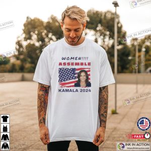 Women Assemble Funny Kamala 2024 Madam President T shirt 1