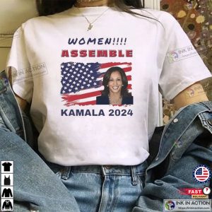 Women Assemble Funny Kamala 2024 Madam President T shirt 3