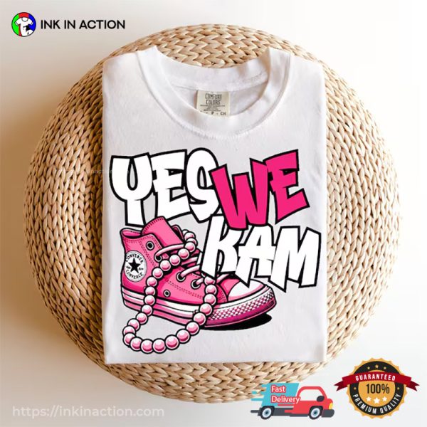 Yes We Kam Pink Converse Harris Vote T-shirt