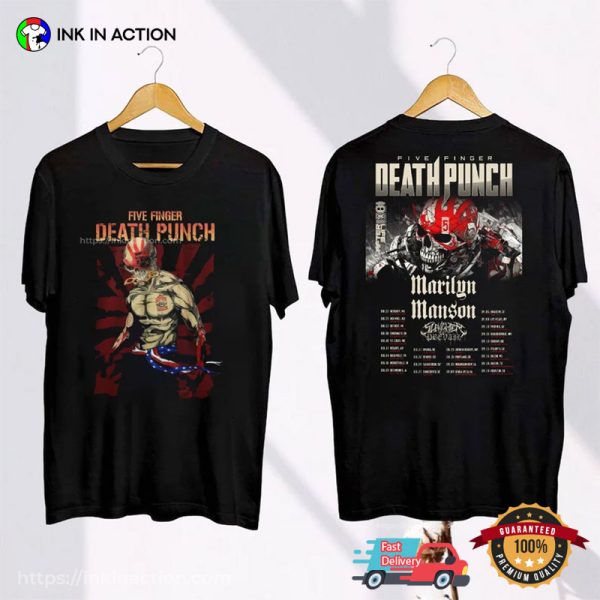 2024 Five Finger Death Punch Tour Schedules 2 Sided T-shirt