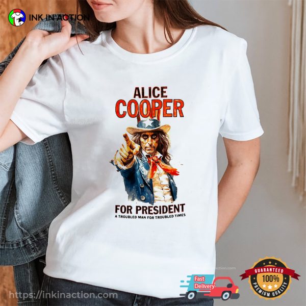 Alice Cooper For President Graphic Art T-shirt