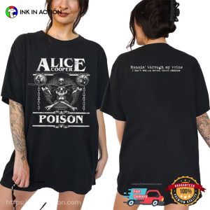 Alice Cooper Poison Rock Song Retro 2 Sided T-shirt