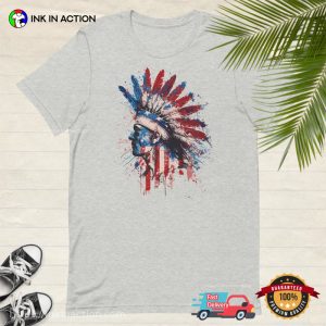 America Indian Chief Portrait Art T shirt 3