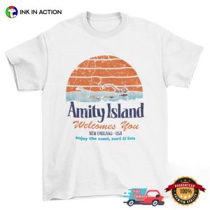 Amity Island Retro Movies Jaws T shirt 1