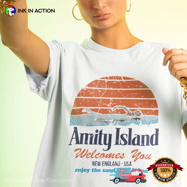 Amity Island Retro Movies Jaws T-shirt