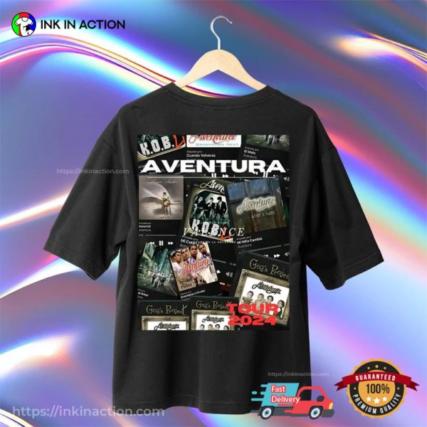 Aventura Tour 2024 Cerrando Ciclos Concert Bachata Music T-shirt