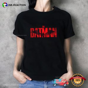 Batman Crimson Drawn Bat Logo T Shirt 2