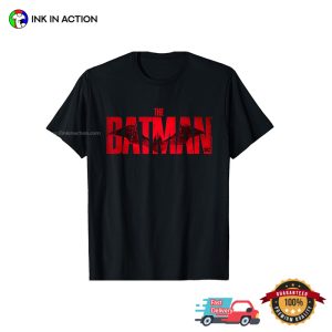 Batman Crimson Drawn Bat Logo T Shirt