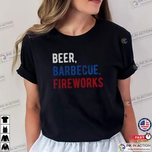 Beer Barbecue Fireworks Unisex T shirt, national drink beer Merch 2