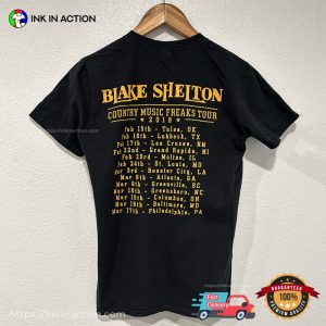 Blake Shelton Country Music Freaks Tour 2018 2 Sided T shirt 1