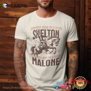 Blake Shelton N Post Malone Wild West Cowboy T shirt 2