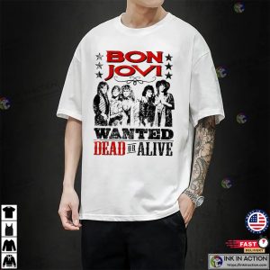 Bon Jovi 90s Rock Band Wanted Vintage Style T-shirt