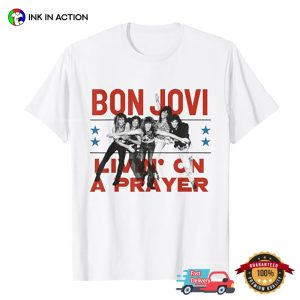 Bon Jovi Livin' On A Prayer Vintage Style T Shirt 2