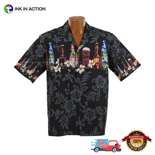 Brewed Beers Floral Pattern Aloha Shirt No. 1