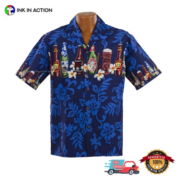 Brewed Beers Floral Pattern Aloha Shirt No. 3