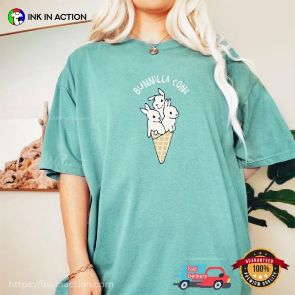 Bunnilla Cone Funny Ice Cream Bunny Comfort Colors T-shirt