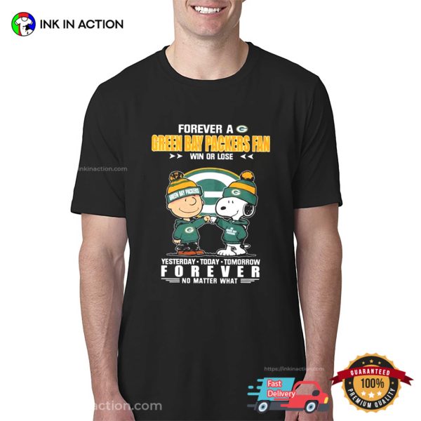 Charlie And Snoopy Forever Green Bay Packers Fan Football T-shirt