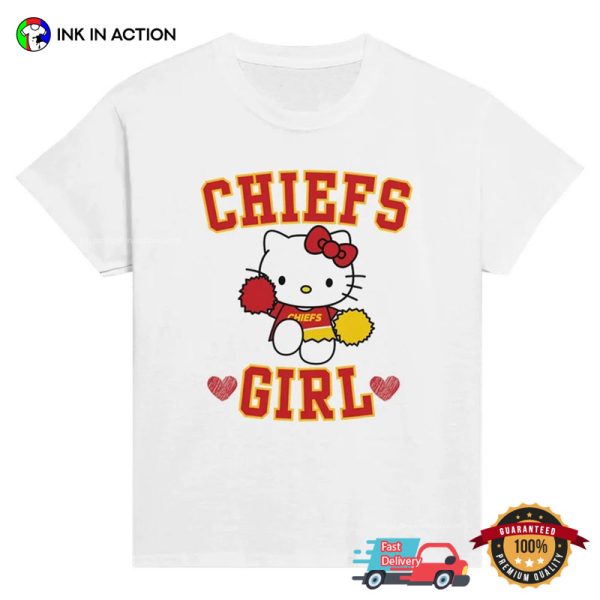 Chiefs Girl Kitty Cheerleader Cute KC Chief Fan Girl T-shirt