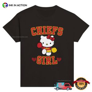 Chiefs Girl Kitty Cheerleader Cute KC Chief Fan Girl T shirt 2