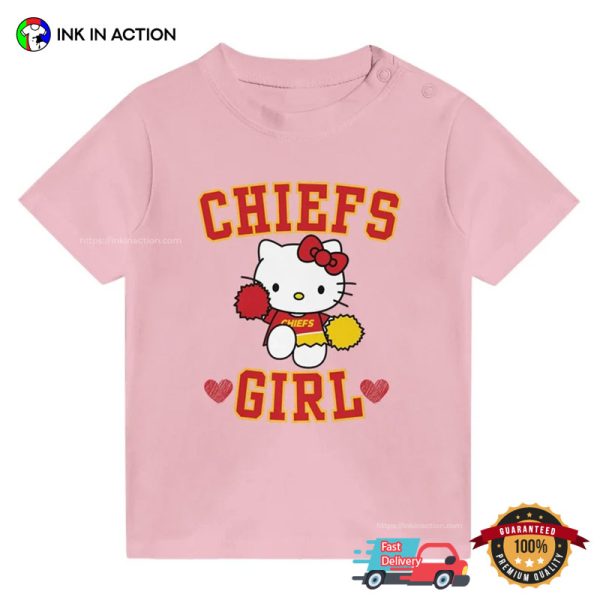 Chiefs Girl Kitty Cheerleader Cute KC Chief Fan Girl T-shirt