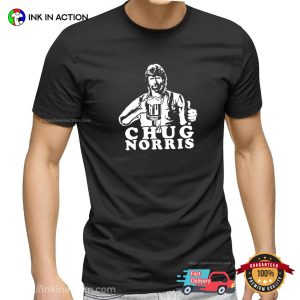 Chug Norris Drinking Beer Retro T-shirt