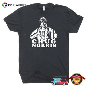 Chug Norris Drinking Beer Retro T shirt 3