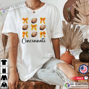 Cincinnati Bengals Footballs And Bows Tee