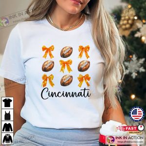 Cincinnati Bengals Footballs And Bows Tee